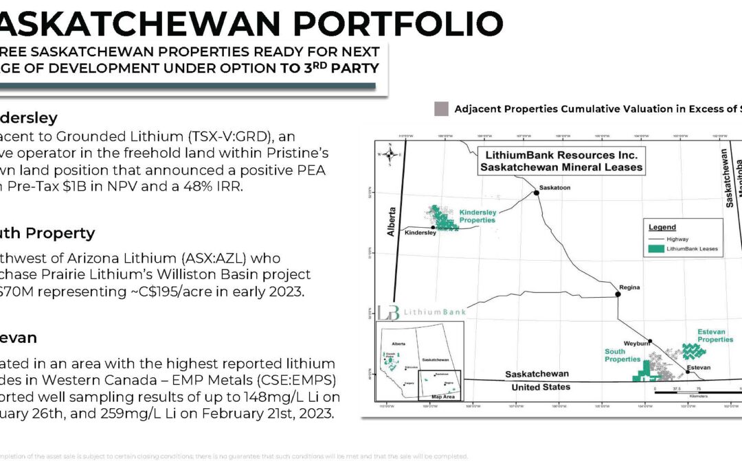 Lithium in SK, Part 27: Lithium Bank sells Estevan area land to unnamed buyer